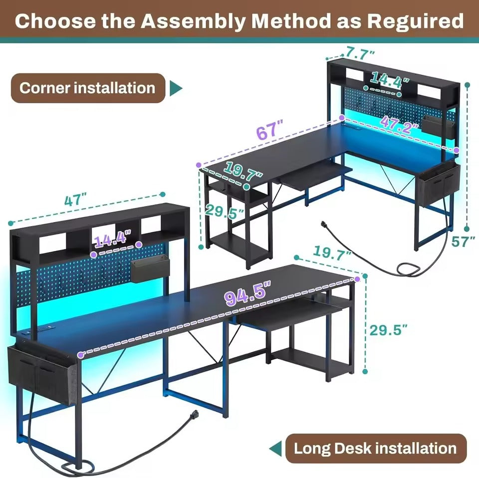 Modular Desk with Flexible Configuration and Integrated Accessories
