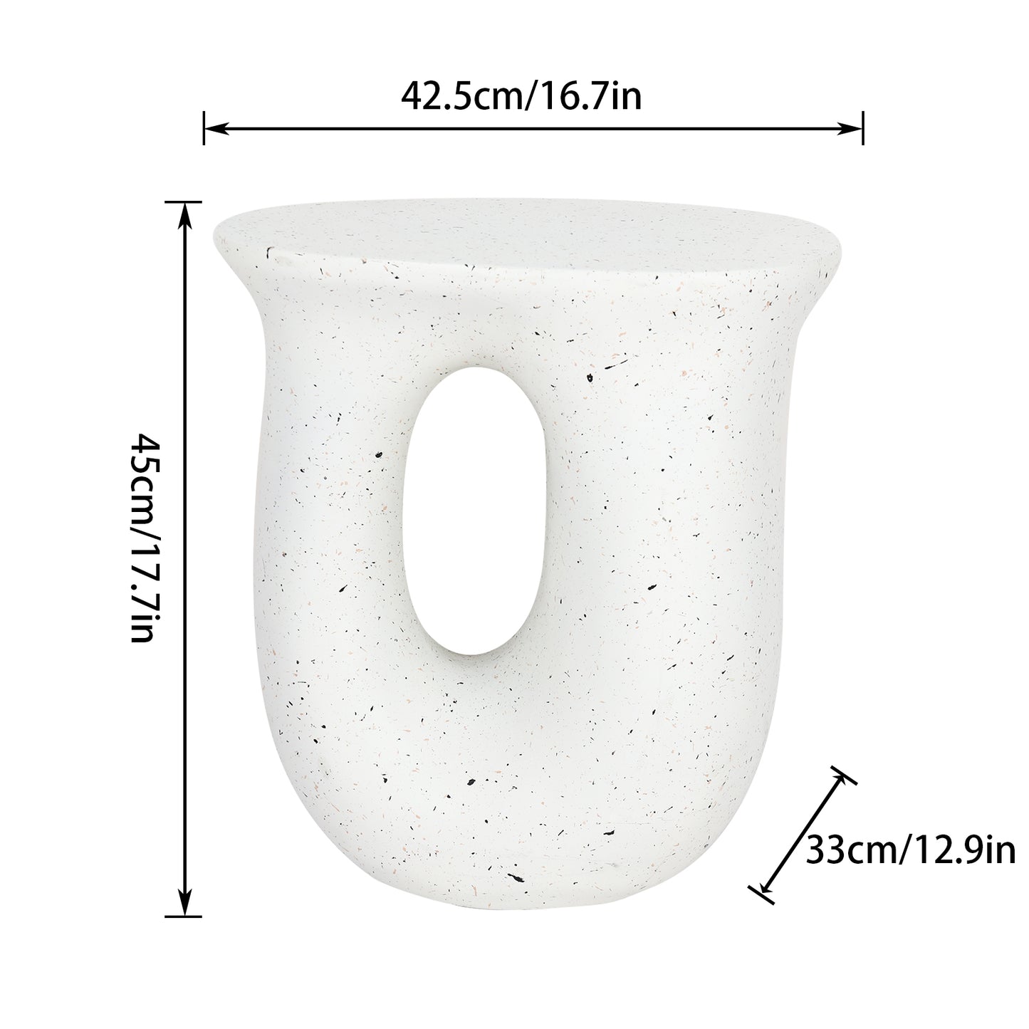 Sculptural U-Shaped Concrete Side Table