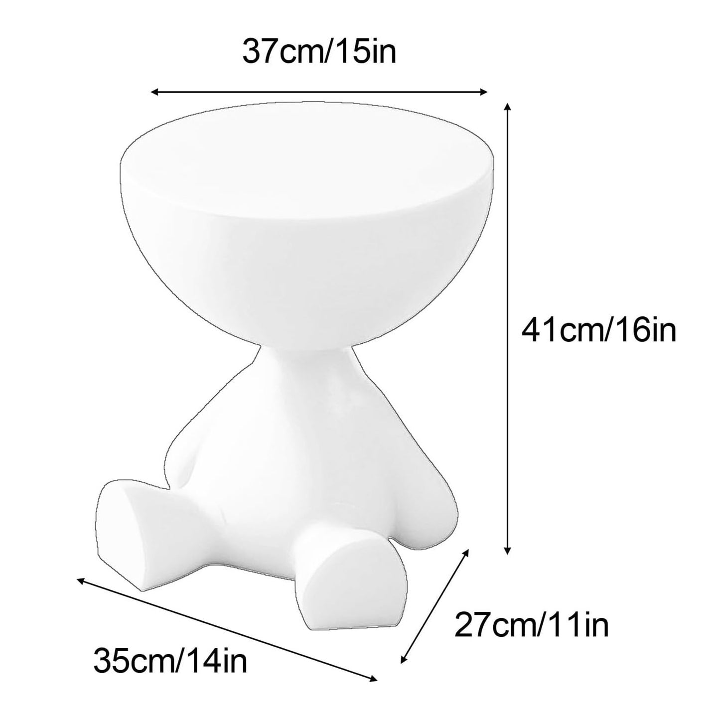Sculpted Round Table with Concave Top and Stable Base