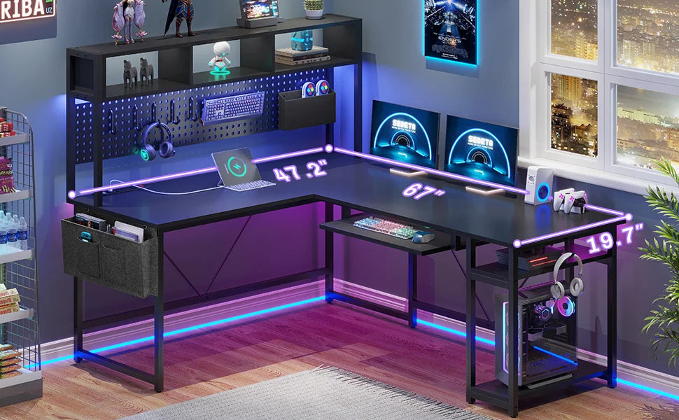 Modular Desk with Flexible Configuration and Integrated Accessories
