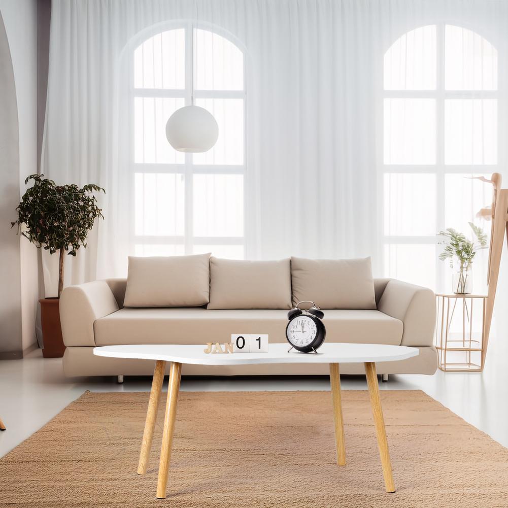 Cloud-Shaped Coffee Table with Engineered Wood Top and Cylindrical Legs