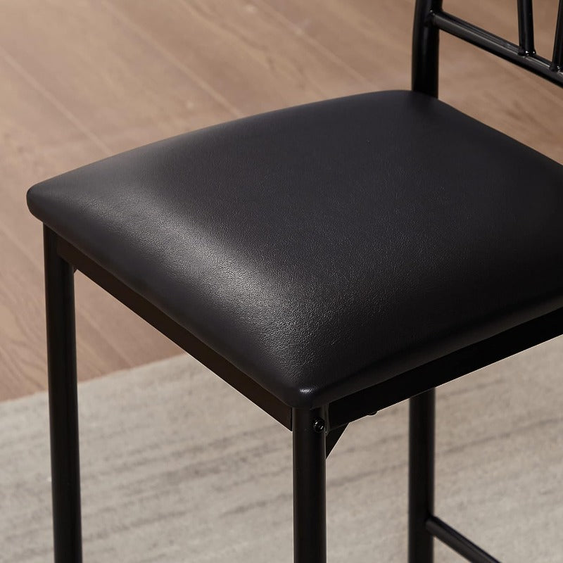 Three-Piece Bar-Height Table and Stool Set with Storage Shelves
