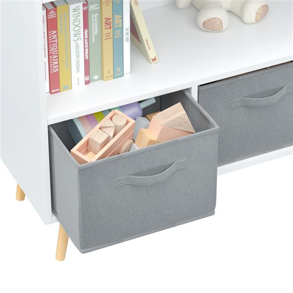 Freestanding Storage Unit with Removable Drawers and Open Shelf