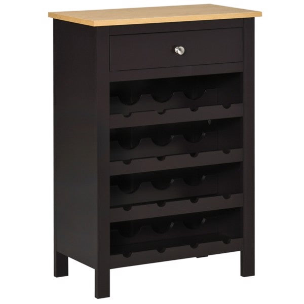 Freestanding Wine Rack with Storage Drawer and Elevated Base