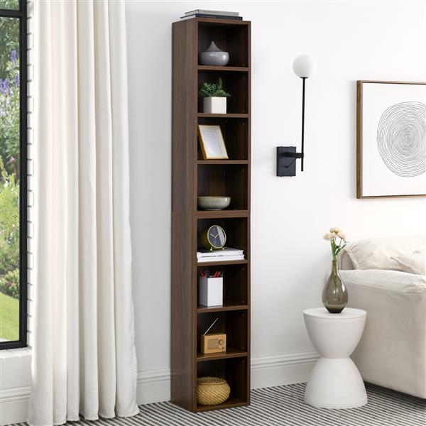 Vertical Cabinet with Adjustable Shelves and Anti-Fall Safety Features