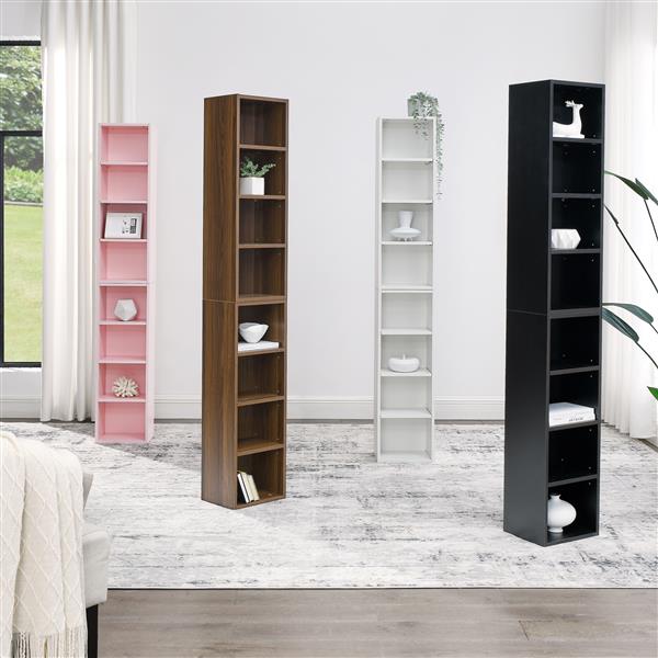 Vertical Cabinet with Adjustable Shelves and Anti-Fall Safety Features