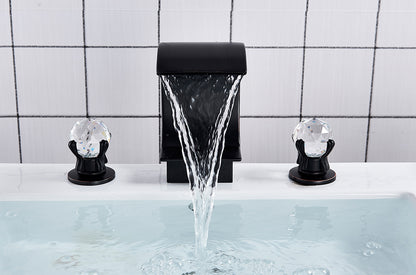 Deck-Mounted Faucet with Separate Hot and Cold Handles