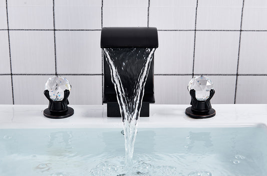 Deck-Mounted Faucet with Separate Hot and Cold Handles
