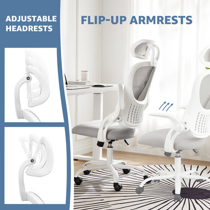 Ergonomic Office Chair with Adjustable Headrest, Lumbar Support, and Flip-Up Armrests