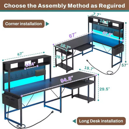 Modular Desk with Flexible Configuration and Integrated Accessories