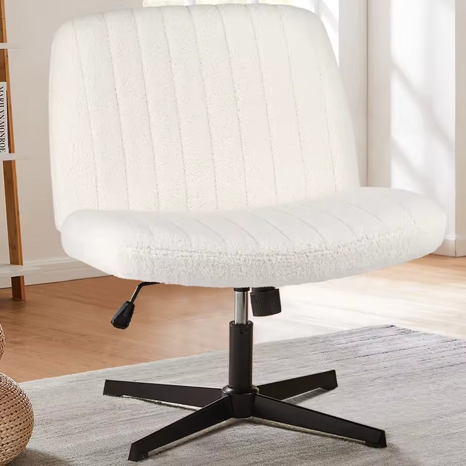 Armless Swivel Chair with Cushioned Seat and Adjustable Height
