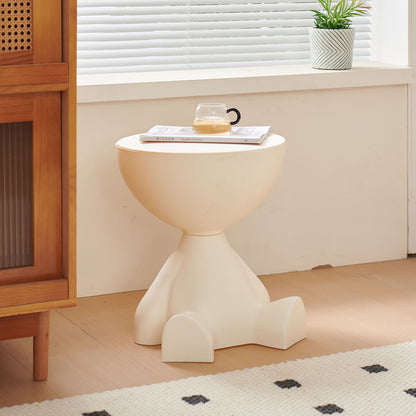 Sculpted Round Table with Concave Top and Stable Base