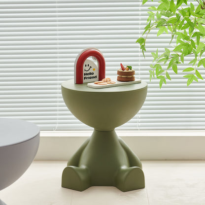 Sculpted Round Table with Concave Top and Stable Base