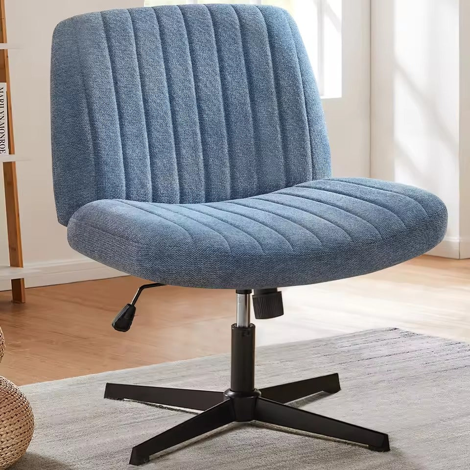 Armless Swivel Chair with Cushioned Seat and Adjustable Height