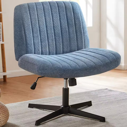 Armless Swivel Chair with Cushioned Seat and Adjustable Height
