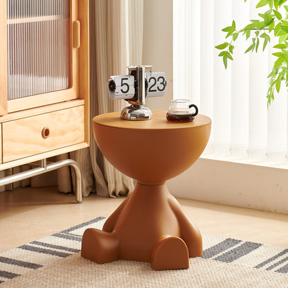 Sculpted Round Table with Concave Top and Stable Base