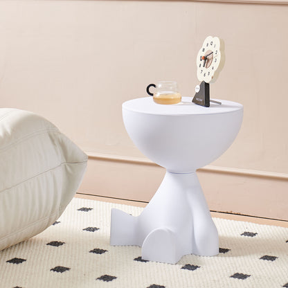 Sculpted Round Table with Concave Top and Stable Base