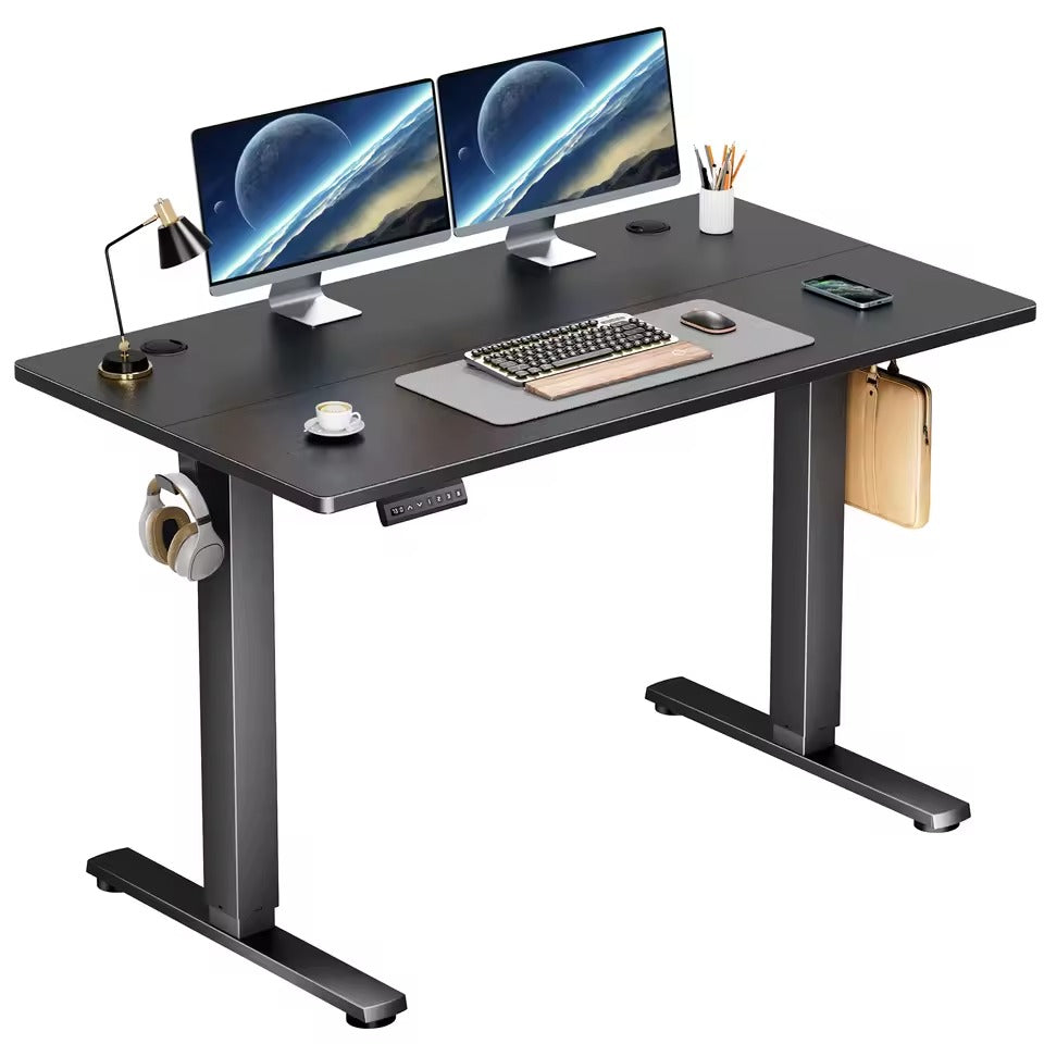 Height-Adjustable Standing Desk with Multi-Function Control Panel