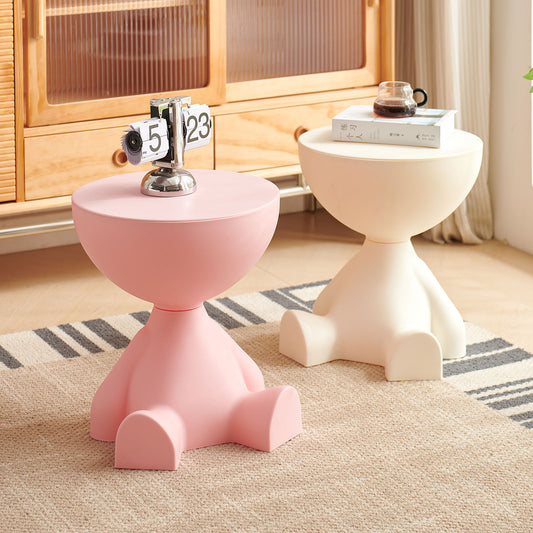 Sculpted Round Table with Concave Top and Stable Base