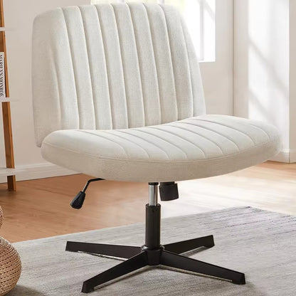 Armless Swivel Chair with Cushioned Seat and Adjustable Height