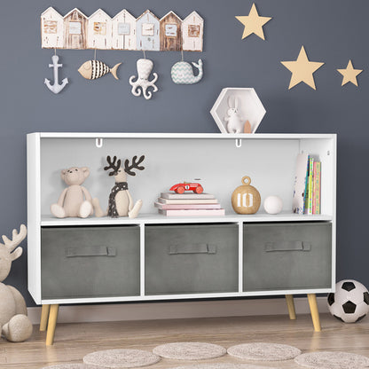 Freestanding Storage Unit with Removable Drawers and Open Shelf