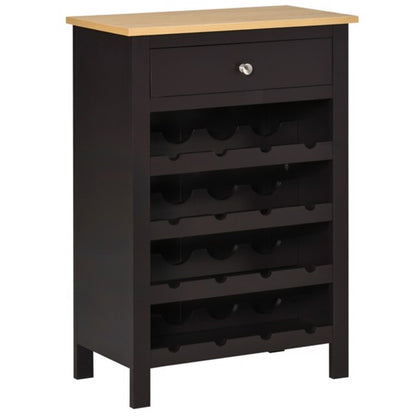 Freestanding Wine Rack with Storage Drawer and Elevated Base